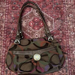 Rosetti Brown Multicolor Patterned Shoulder Bag